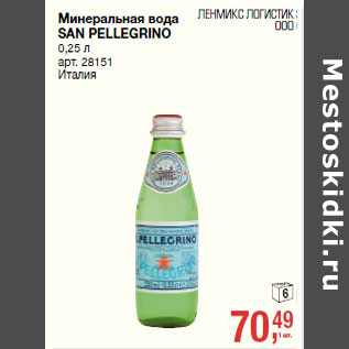 Акция - Минеральная вода SAN PELLEGRINO