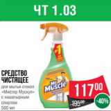 Spar Акции - Средство
чистящее
для мытья стекол
«Мистер Мускул»
с нашатырным
спиртом
500 мл