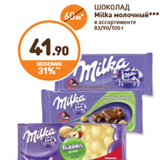 Акция - ШОКОЛАД Milka молочный