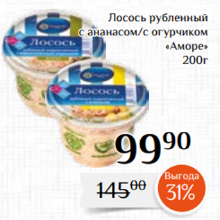 Акция - Лосось рубленный с ананасом/с огурчиком «Аморе» 200г