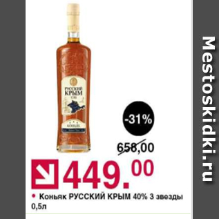 Акция - Коньяк РУССКИЙ КРЫМ 40%