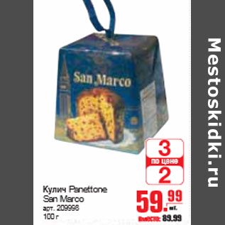 Акция - КУЛИЧ Panettone San Marco