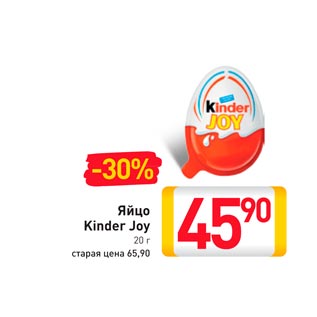 Акция - Яйцо Kinder Joy