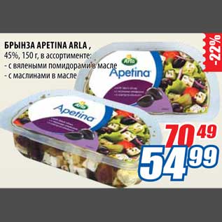 Акция - Брынза Alpetina Arla