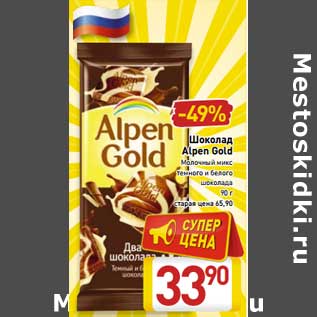 Акция - Шоколад Alpen Gold