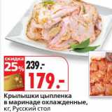 Магазин:Окей,Скидка:Крылышки цыпленка в маринаде охлажденные, Русский стол