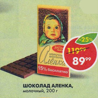 Акция - Шоколад Аленка, Красный Октябрь