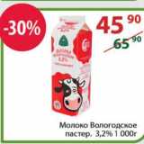 Магазин:Полушка,Скидка:Молоко Вологодское пастер. 3,2%