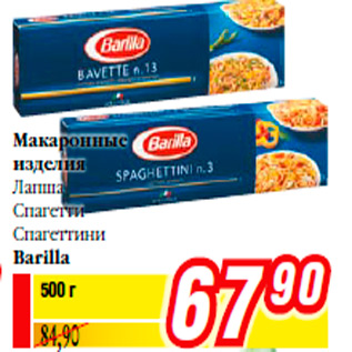 Акция - Макаронные изделия Лапша Спагетти Спагеттини Barilla