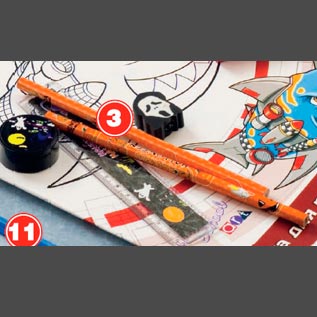 Акция - Набор канцелярский LFLASH Страшилки:2 карандаша,пластиковая линейка,точилка,ластик