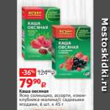 Виктория Акции - Каша овсяная
Ясно солнышко, ассорти, изюмклубника-малина/с садовыми
ягодами, 6 шт. х 45 г