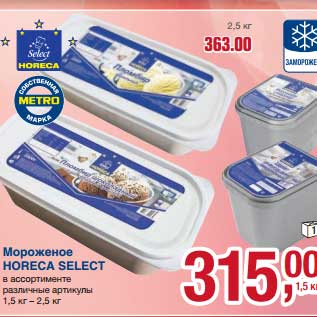 Акция - Мороженое Horeca Select