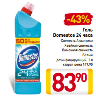 Акция - Гель Domestos 24 часа