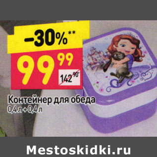 Акция - Контейнер для обеда 0,4л+0,4л