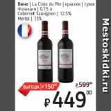 Магазин:Я любимый,Скидка:Вино  La Croix du Pin  красное  сухое
Франция  
Cabernet Sauvignon  12,5%/
Merlot  13%