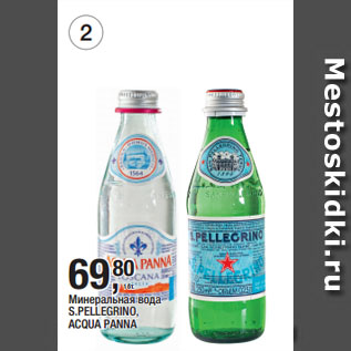 Акция - Минеральная вода S.PELLEGRINO, ACQUA PANNA