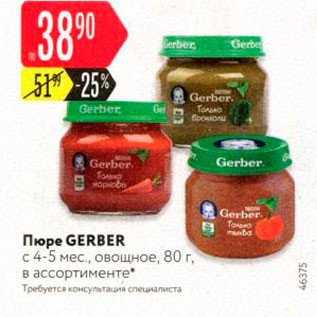 Акция - Пюре Gerber