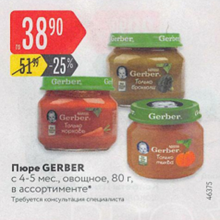 Акция - Пюре Gerber