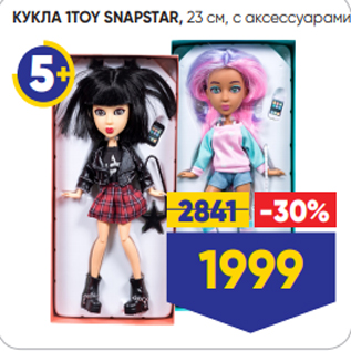 Акция - КУКЛА 1TOY SNAPSTAR, 23 см, с аксессуарами