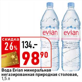 Акция - Вода Evian минеральная негазированная природная столовая