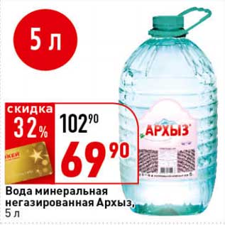 Акция - Вода минеральная негазированная Архыз