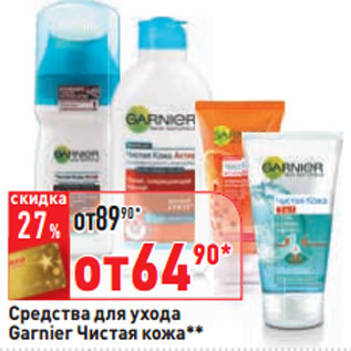 Акция - Средства для ухода Garnier Чистая кожа