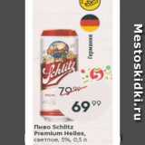 Магазин:Пятёрочка,Скидка:Пиво Schlitz Premium Helles 5%