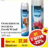 Магазин:Билла,Скидка:Освежитель
воздуха
Fresh Wind
в ассортименте
300 мл