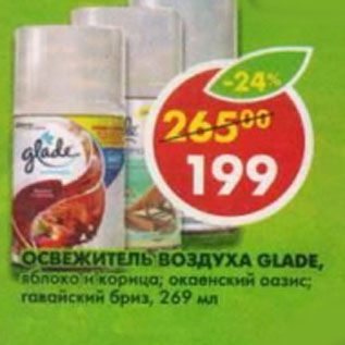 Акция - Освежитель воздуха glade