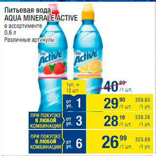 Акция - Вода питьевая Aqua Minerale Active