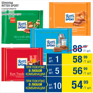 Акция - Шоколад Ritter Sport