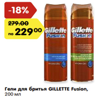 Акция - Гели для бритья GILLETTE Fusion