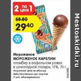 Магазин:Карусель,Скидка:Мороженое МОРОЖЕНОЕ КАРЕЛИИ

пломбир в вафельном рожке в шоколадной глазури, 12%