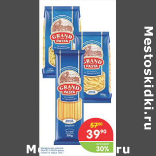 Акция - Макаронные изделия Grand Pasta