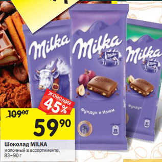 Акция - Шоколад MILKA молочный