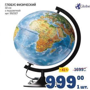 Акция - ГЛОБУС ФИЗИЧЕСкий Globe