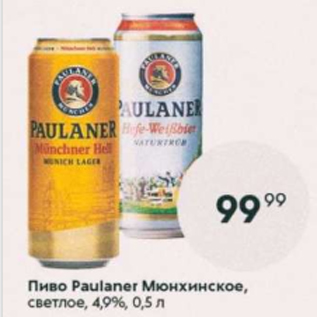 Акция - Пиво Paulaner Мюнхенское 4,9%