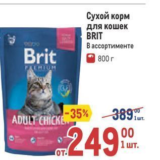 Акция - Сухой корм для кошек BRIT