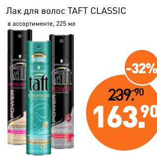 Акция - Лак для волос Taft Classic