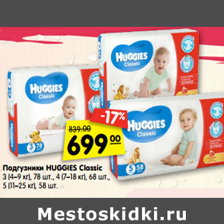 Акция - Подгузники HUGGIES Classic