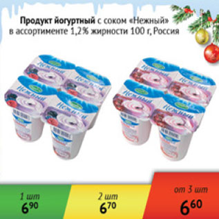 Акция - Продукт йогуртный с соком Нежный 1,2%