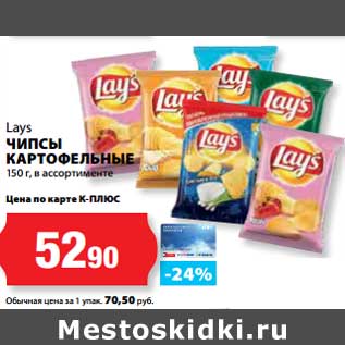 Акция - Чипсы картофельные Lays