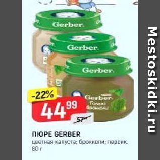 Акция - ПЮРЕ GERBER