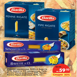 Акция - Изделия макаронные BARILLA