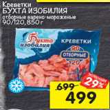 Магазин:Перекрёсток,Скидка:Креветки бухта изобилия отборные варено-мороженые 
