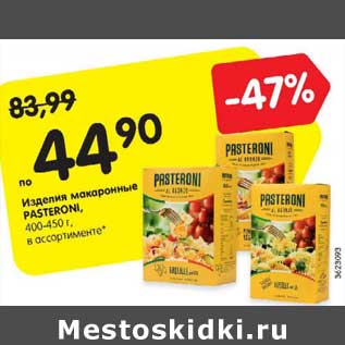 Акция - Изделия макаронные PASTERONI