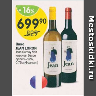 Акция - Вино Jean Loron 9-12%