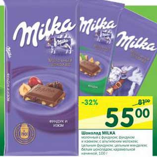 Акция - Шоколад Milka