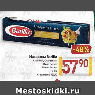 Акция - Макароны Barilla