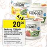 Магазин:Перекрёсток,Скидка:Биойогурт Слобода с клубникой; персиком 2,9%